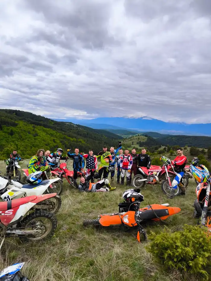 Crossing a mountain river on a Bansko adventure