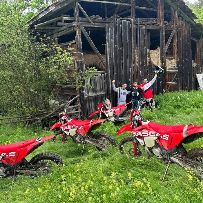 Off-road riding on a rocky mountain climb above Bansko