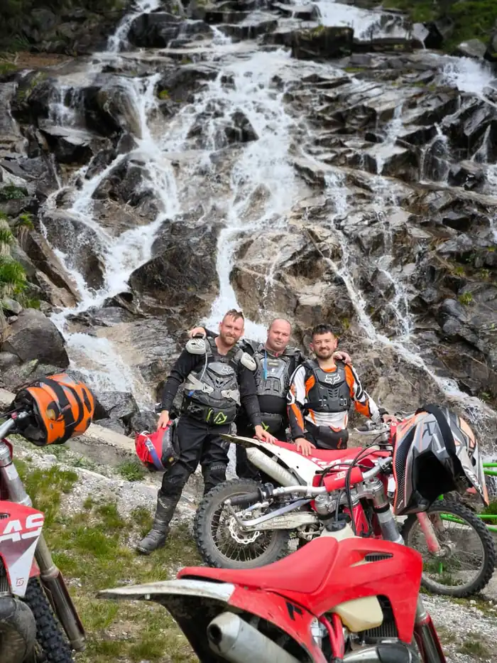 Riding through Bulgarian pine forest near Bansko