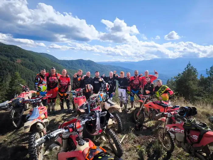 Off-road riding on a rocky mountain climb above Bansko