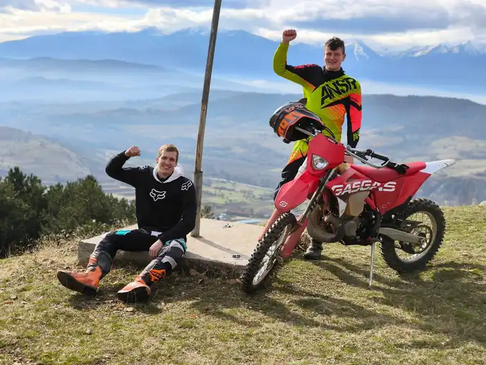 Crossing a mountain river on a Bansko adventure