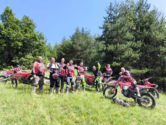 Crossing a mountain river on a Bansko adventure